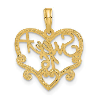 14K Yellow Gold Fancy Sweet 16 Charm D5482
