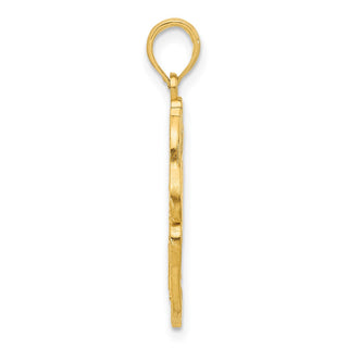 14K Yellow Gold Polished Fancy Hummingbird Charm D5486