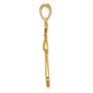 14K Yellow Gold Fancy Cross Charm D5490