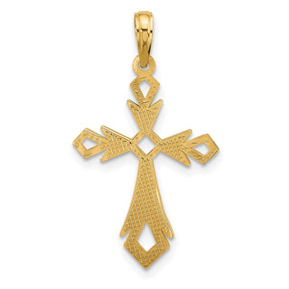 14K Yellow Gold Fancy Cross Charm D5490