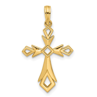 14K Yellow Gold Fancy Cross Charm D5490