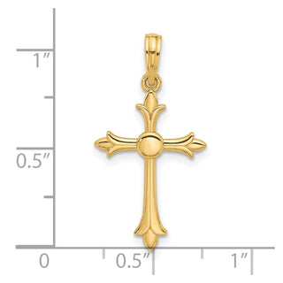 14K Yellow Gold Fancy Cross Charm D5494