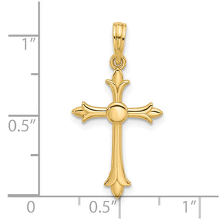 14K Yellow Gold Fancy Cross Charm D5494