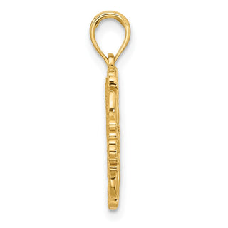 14K Yellow Gold Polished Fancy Hummingbird Charm D5498