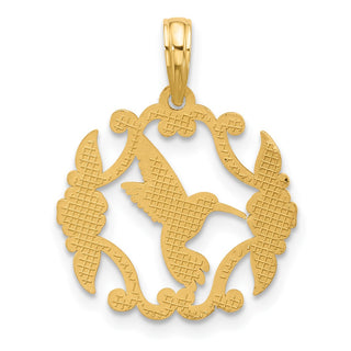 14K Yellow Gold Polished Fancy Hummingbird Charm D5498