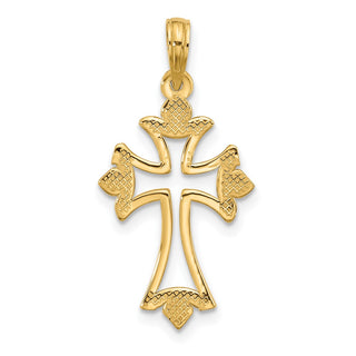 14K Yellow Gold Fancy Cross Charm D5505