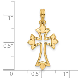 14K Yellow Gold Fancy Cross Charm D5505