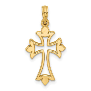 14K Yellow Gold Fancy Cross Charm D5505