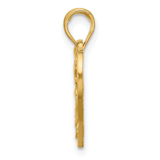 14K Yellow Gold Polished Fancy Heart Charm D5506