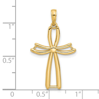 14K Yellow Gold Fancy Cross Charm D5508