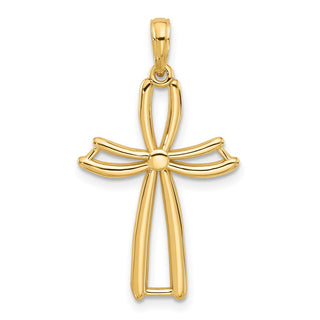 14K Yellow Gold Fancy Cross Charm D5508