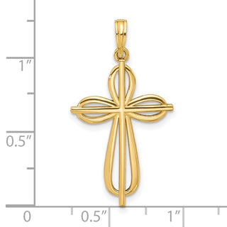 14K Yellow Gold Fancy Cross Charm D5511