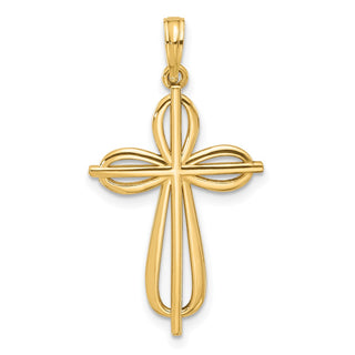 14K Yellow Gold Fancy Cross Charm D5511