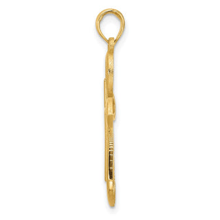 14K Yellow Gold Fancy Two Cross Charm