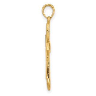 14K Yellow Gold Fancy Two Cross Charm