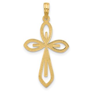 14K Yellow Gold Fancy Two Cross Charm