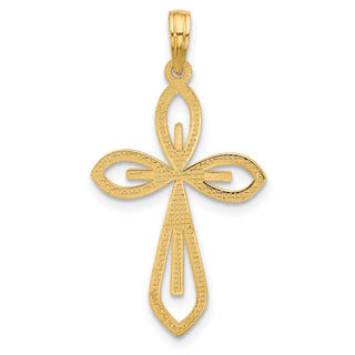 14K Yellow Gold Fancy Two Cross Charm
