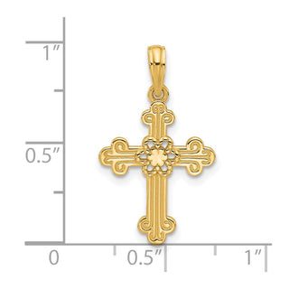 14K Yellow Gold Fancy Cross Charm D5516