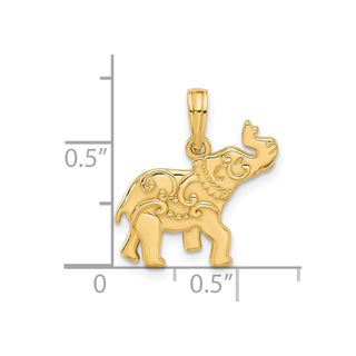 14K Yellow Gold Polished Fancy Elephant Charm