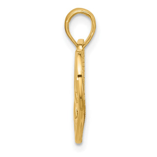 14K Yellow Gold Polished Fancy Heart Charm D5538