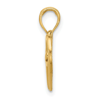 14K Yellow Gold Polished Fancy Heart Charm D5539