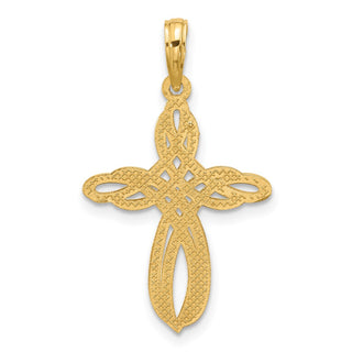 14K Yellow Gold Fancy Cross Charm D5555