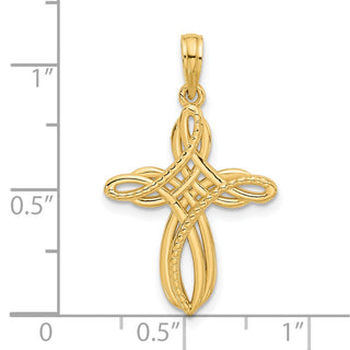 14K Yellow Gold Fancy Cross Charm D5555