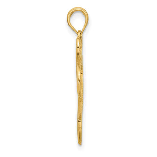 14K Yellow Gold Polished Fancy Two Heart Charm