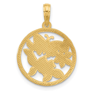 14K Yellow Gold Polished Fancy Butterfly and Hearts Charm