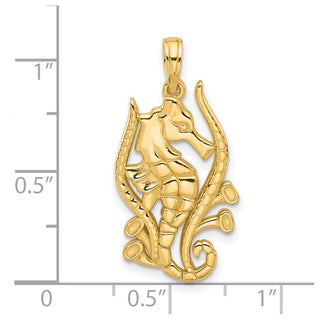 14K Yellow Gold Polished Fancy Seahorse Charm