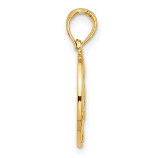 14K Yellow Gold Polished Anchor and Stars Charm