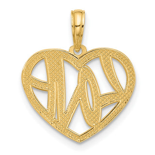 14K Yellow Gold Polished Fancy Love Heart Charm