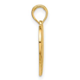 14K Yellow Gold Polished HOPE Heart Charm