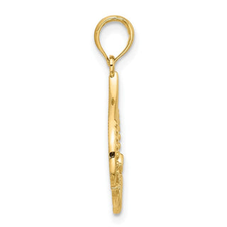 14K Yellow Gold Polished Claddagh Pendant D5574