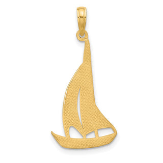 14K Yellow Gold Polished Sailboat Charm