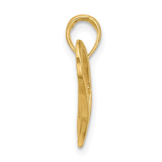 14K Yellow Gold Polished Cross in Heart Charm