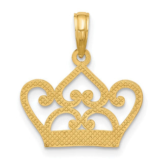14K Yellow Gold Polished Fancy Crown Charm