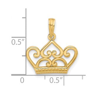 14K Yellow Gold Polished Fancy Crown Charm