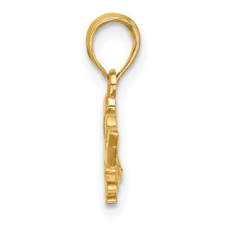14K Yellow Gold Polished PRINCESS Crown Charm