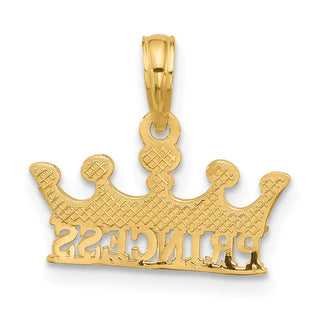 14K Yellow Gold Polished PRINCESS Crown Charm