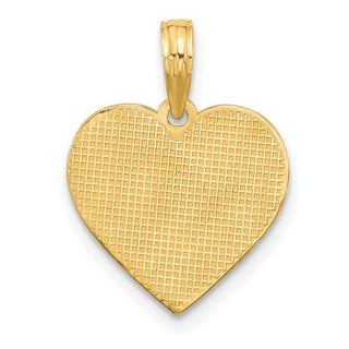 14K Yellow Gold Polished Fancy EKG Heart Charm