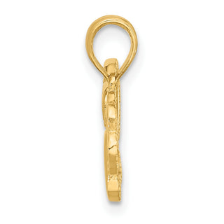 14K Yellow Gold Polished Fancy Heart and Paw Charm