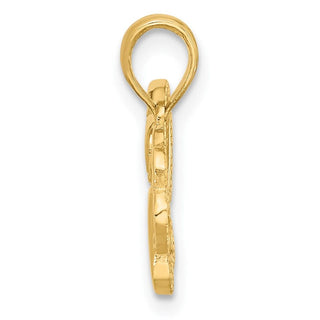 14K Yellow Gold Polished Fancy Heart and Paw Charm