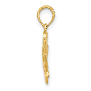 14K Yellow Gold Polished Fancy Flower Charm