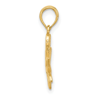 14K Yellow Gold Polished Fancy Flower Charm