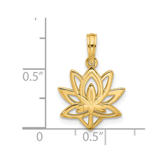 14K Yellow Gold Polished Fancy Flower Charm