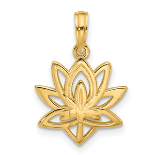 14K Yellow Gold Polished Fancy Flower Charm