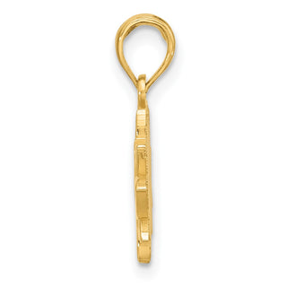 14K Yellow Gold Polished Flower Pendant