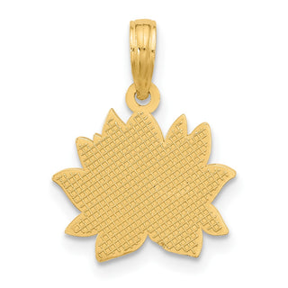 14K Yellow Gold Polished Flower Pendant