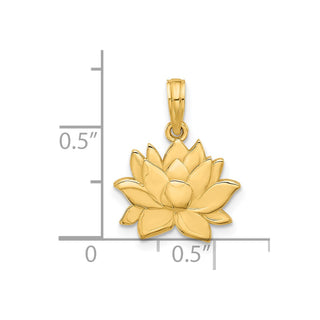 14K Yellow Gold Polished Flower Pendant